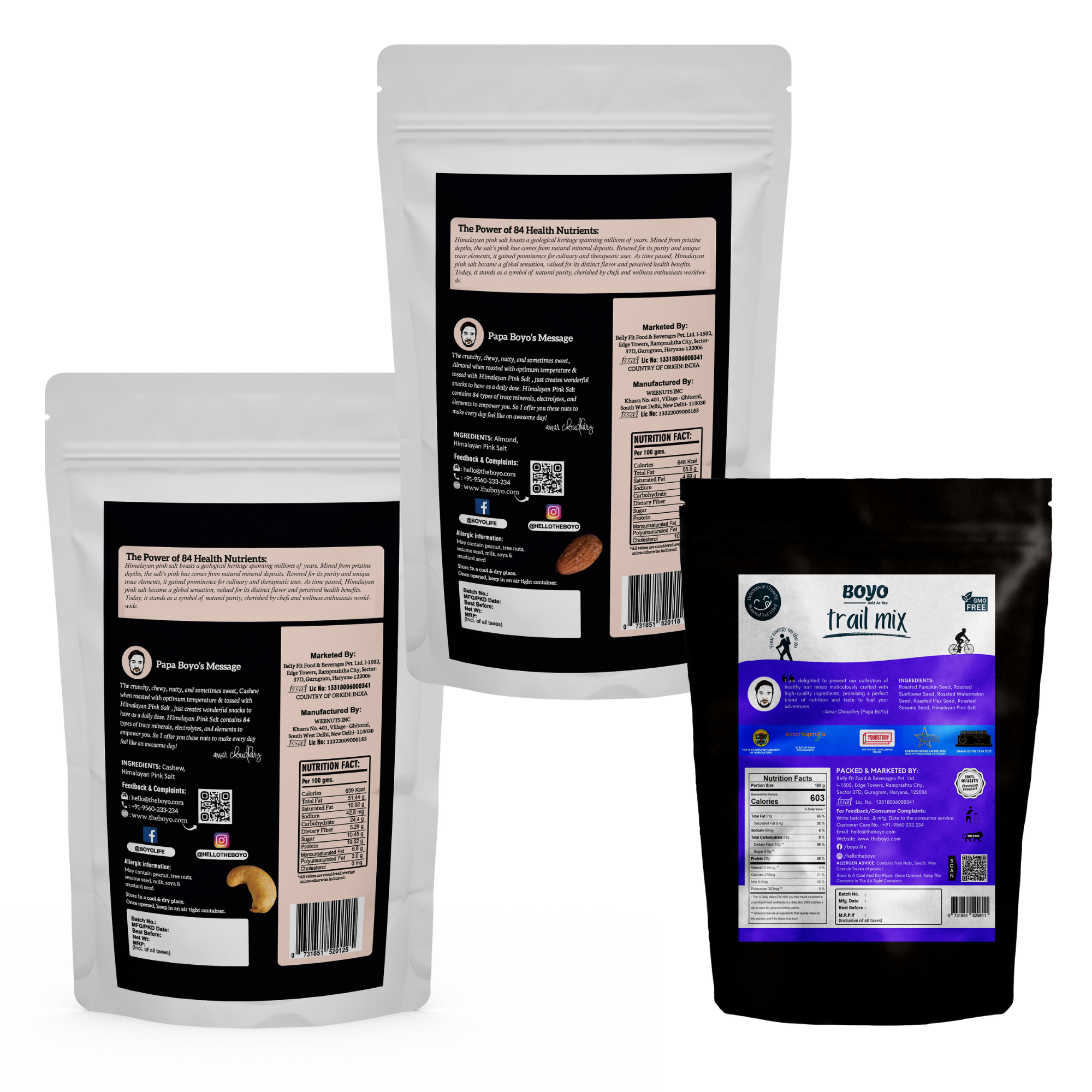 Salted nuts combo-Salted cashew ,salted almonds & superseeds (3*50g)