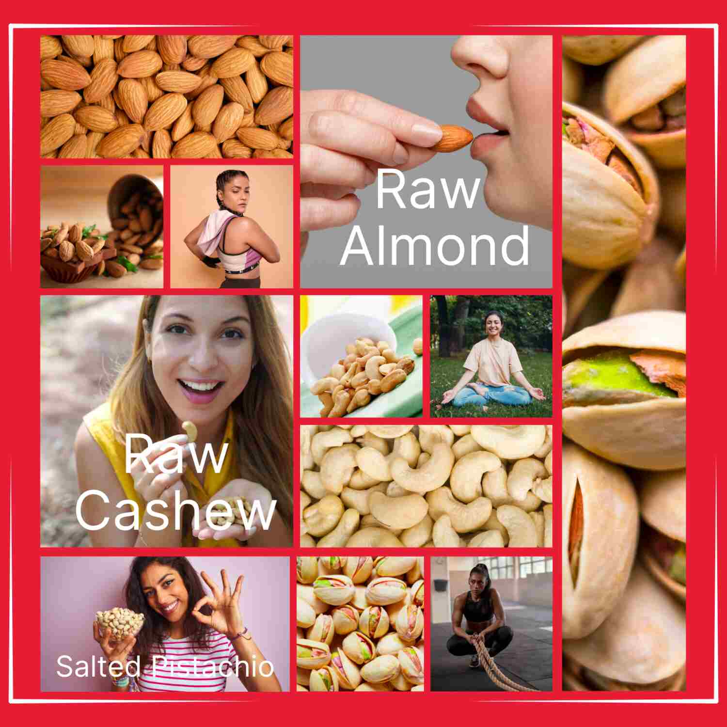 Premium Nuts Combo Pack  700g  - Raw  Cashews  250g ,  Raw  Almond  250g , Roasted  Pistachio  200g