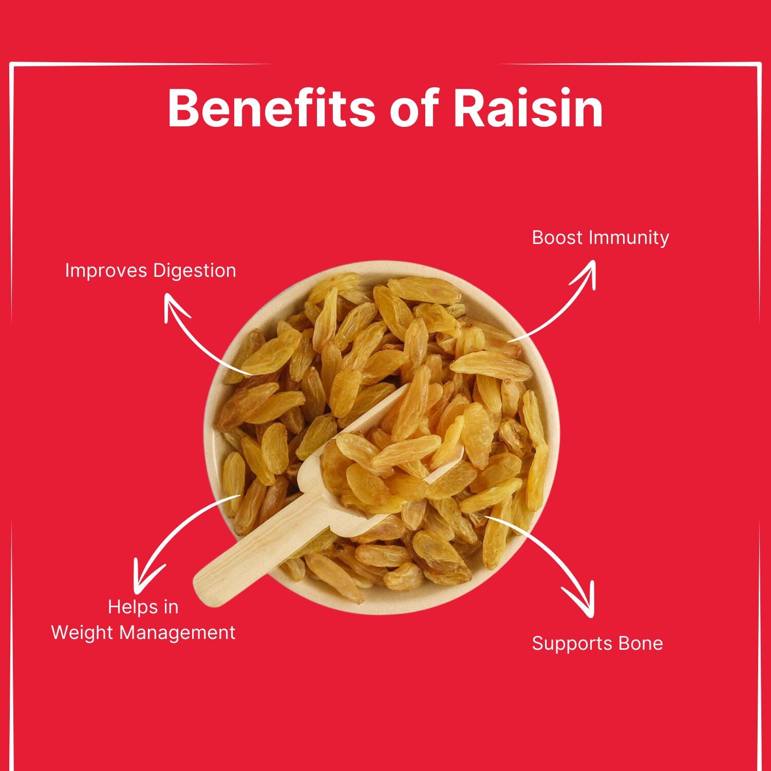 Raw Raisin - Golden Yellow Long (Kishmish) 1kg