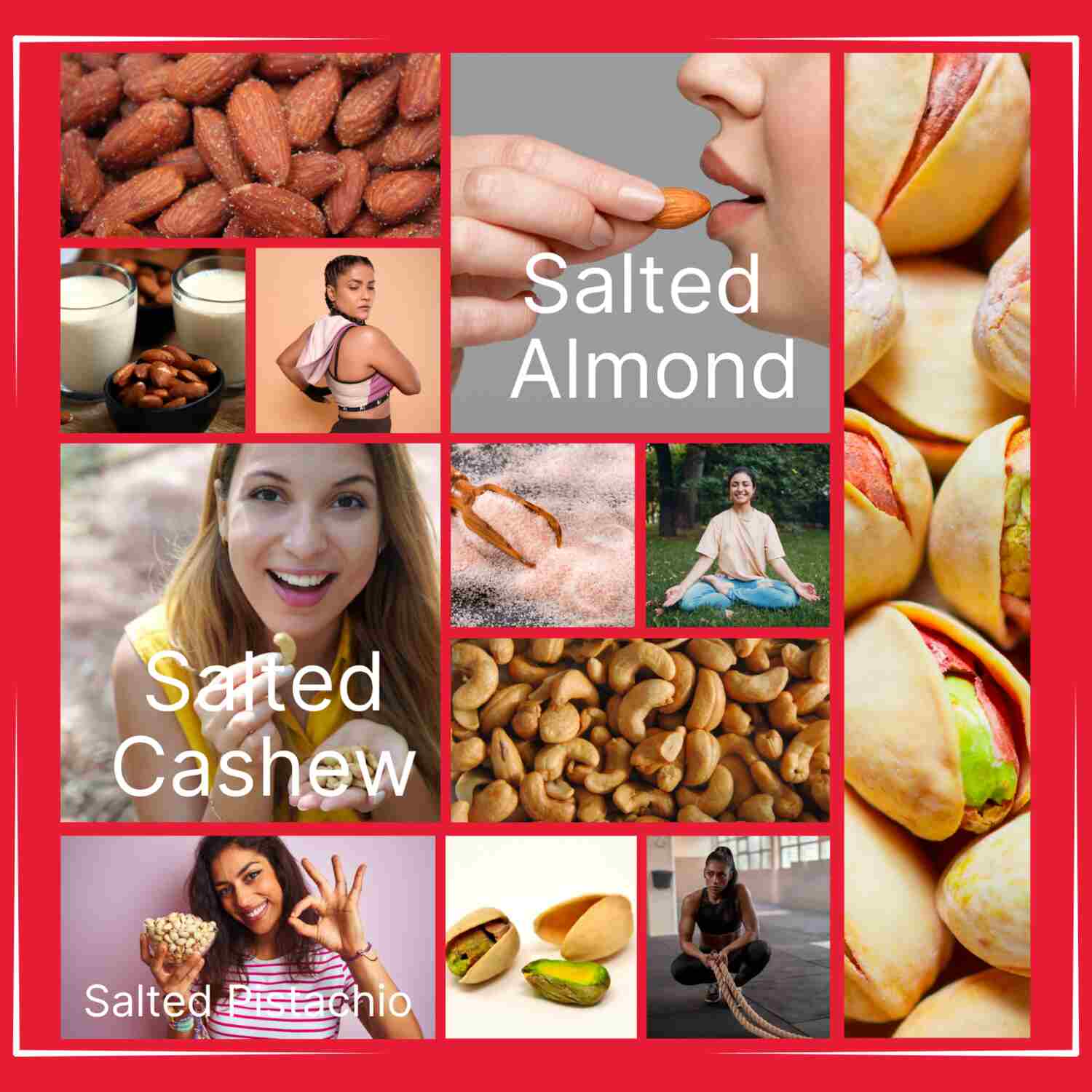 Premium Nuts Combo Pack 600g- Roasted Cashews(kaju) 200g, Almond(badam) 200g, Pistachio(pista)200g