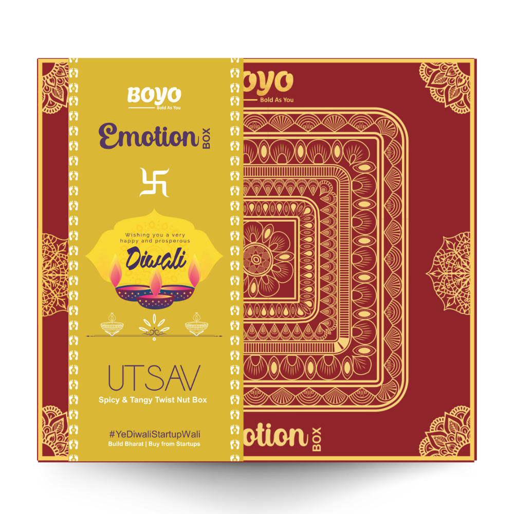 BOYO Dry Fruits Diwali Gift Box 400g- Pepper Cashew-100 g, Peri Peri Almond-100g, Spicy Pumpkin seed-100g, Pineapple coin 100g