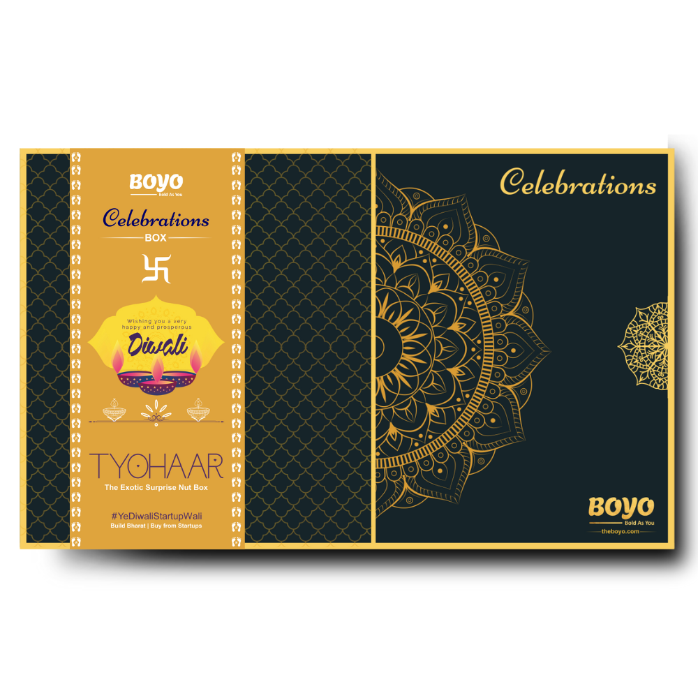 BOYO Dry Fruits Diwali Gift Box700g- Pecan 100g, Brazilnut 100g,Roasted Cashew 100g, Roasted Hazelnut 100g, Rose Raisin 100g, Berry Mix 100g.