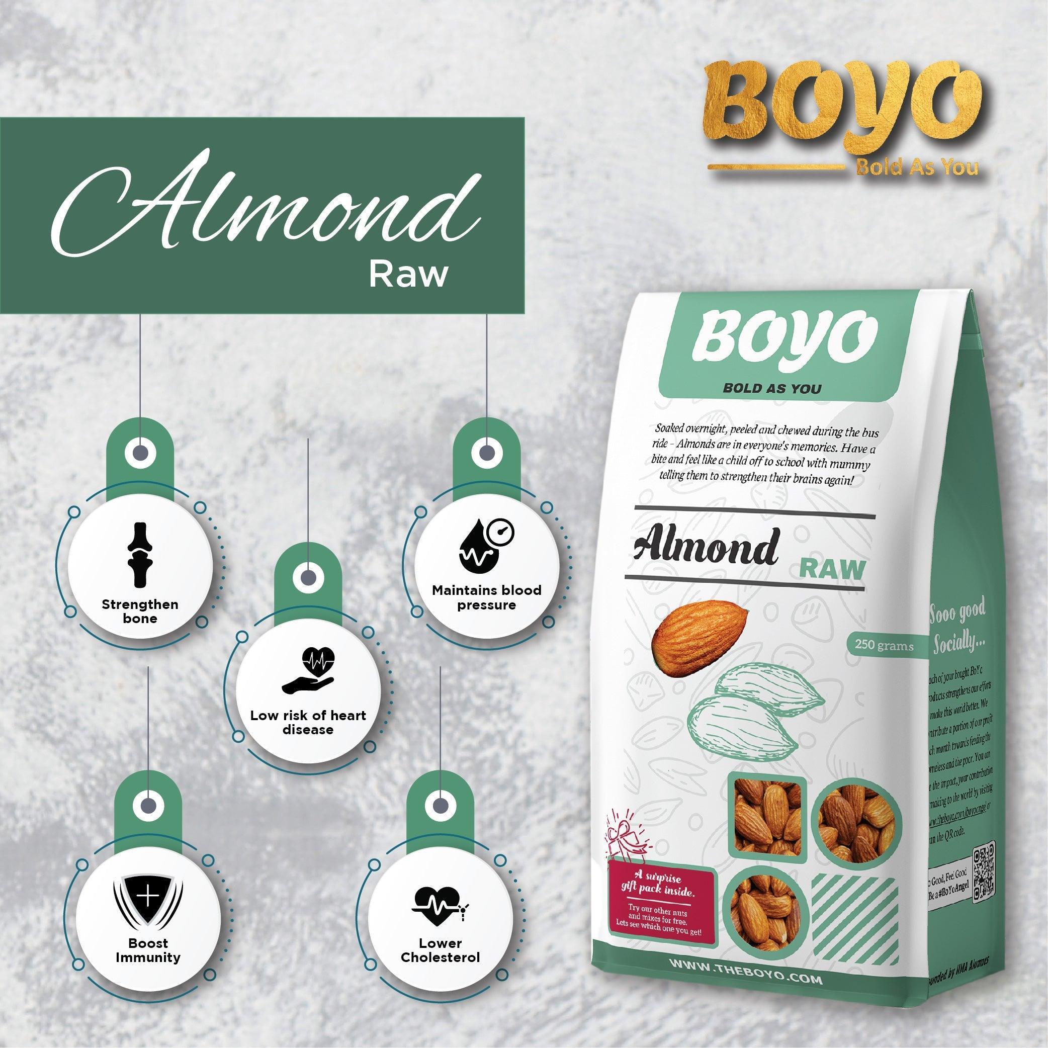 BOYO Almond, Walnut and Cashew Combo 750g - Premium Mixed Nuts Combo Pack - Healthy Snack Option