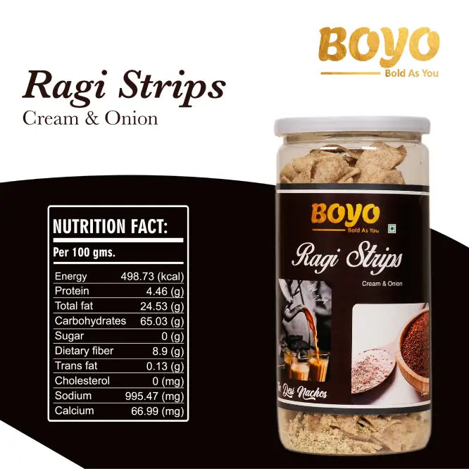 Ragi Strips Cream & Onion 150g<br>Origin: India - BoYo